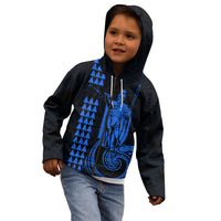Custom Hawaii Kid Hoodie King Kamehameha - Blue - Wonder Print Shop