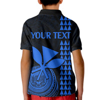Custom Hawaii Kid Polo Shirt King Kamehameha - Blue - Wonder Print Shop