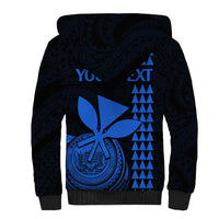 Custom Hawaii Sherpa Hoodie King Kamehameha - Blue - Wonder Print Shop