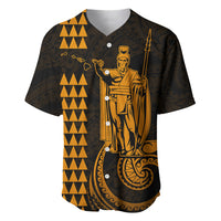 Custom Hawaii Baseball Jersey King Kamehameha - Gold LT9 - Wonder Print Shop