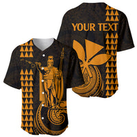 Custom Hawaii Baseball Jersey King Kamehameha - Gold LT9 - Wonder Print Shop