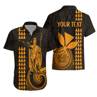 Custom Hawaii Hawaiian Shirt King Kamehameha - Gold - Wonder Print Shop