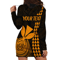 Custom Hawaii Hoodie Dress King Kamehameha - Gold - Wonder Print Shop