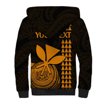 Custom Hawaii Sherpa Hoodie King Kamehameha - Gold - Wonder Print Shop