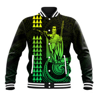 Custom Hawaii Baseball Jacket King Kamehameha - Lime LT9 - Wonder Print Shop