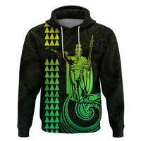 Custom Hawaii Hoodie King Kamehameha - Lime - Wonder Print Shop