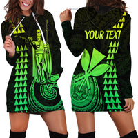 Custom Hawaii Hoodie Dress King Kamehameha - Lime - Wonder Print Shop