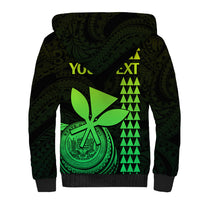 Custom Hawaii Sherpa Hoodie King Kamehameha - Lime - Wonder Print Shop