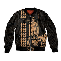 Custom Hawaii Bomber Jacket King Kamehameha - Nude LT9 - Wonder Print Shop