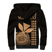 Custom Hawaii Sherpa Hoodie King Kamehameha - Nude - Wonder Print Shop