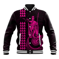 Custom Hawaii Baseball Jacket King Kamehameha - Pink LT9 - Wonder Print Shop