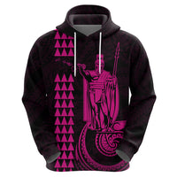 Custom Hawaii Hoodie King Kamehameha - Pink - Wonder Print Shop