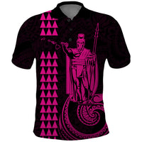Custom Hawaii Polo Shirt King Kamehameha - Pink - Wonder Print Shop