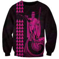 Custom Hawaii Sweatshirt King Kamehameha - Pink - Wonder Print Shop