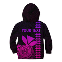 Custom Hawaii Kid Hoodie King Kamehameha - Pink Gradient - Wonder Print Shop