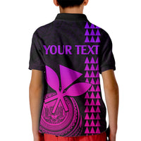 Custom Hawaii Kid Polo Shirt King Kamehameha - Pink Gradient - Wonder Print Shop