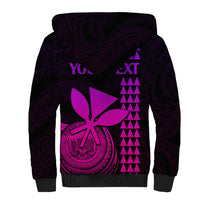 Custom Hawaii Sherpa Hoodie King Kamehameha - Pink Gradient - Wonder Print Shop
