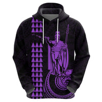 Custom Hawaii Hoodie King Kamehameha - Purple - Wonder Print Shop