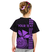 Custom Hawaii Kid T Shirt King Kamehameha - Purple - Wonder Print Shop