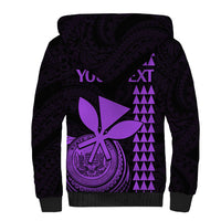 Custom Hawaii Sherpa Hoodie King Kamehameha - Purple - Wonder Print Shop