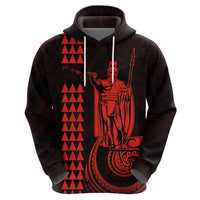 Custom Hawaii Hoodie King Kamehameha - Red - Wonder Print Shop