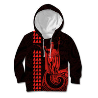 Custom Hawaii Kid Hoodie King Kamehameha - Red - Wonder Print Shop