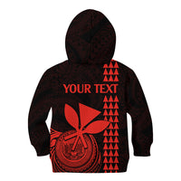 Custom Hawaii Kid Hoodie King Kamehameha - Red - Wonder Print Shop