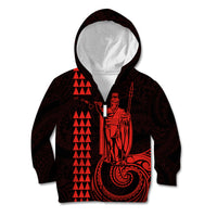 Custom Hawaii Kid Hoodie King Kamehameha - Red - Wonder Print Shop