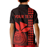 Custom Hawaii Kid Polo Shirt King Kamehameha - Red - Wonder Print Shop