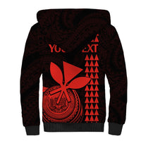 Custom Hawaii Sherpa Hoodie King Kamehameha - Red - Wonder Print Shop