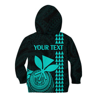 Custom Hawaii Kid Hoodie King Kamehameha - Turquoise - Wonder Print Shop