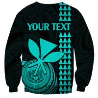 Custom Hawaii Sweatshirt King Kamehameha - Turquoise - Wonder Print Shop