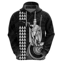 Custom Hawaii Hoodie King Kamehameha - White - Wonder Print Shop