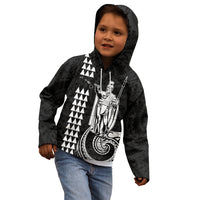 Custom Hawaii Kid Hoodie King Kamehameha - White - Wonder Print Shop