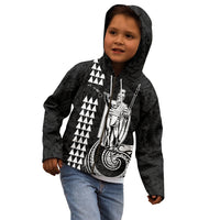 Custom Hawaii Kid Hoodie King Kamehameha - White - Wonder Print Shop