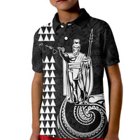 Custom Hawaii Kid Polo Shirt King Kamehameha - White - Wonder Print Shop