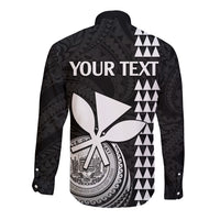 Custom Hawaii Long Sleeve Button Shirt King Kamehameha - White - Wonder Print Shop