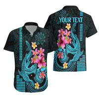 Custom Polynesian Hawaiian Shirt Hawaiian Warriors with Tribal Shark Tattoos - Blue - Wonder Print Shop
