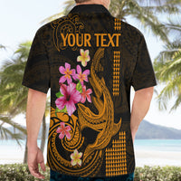 Custom Polynesian Hawaiian Shirt Hawaiian Warriors with Tribal Shark Tattoos - Gold - Wonder Print Shop