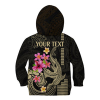 Custom Polynesian Kid Hoodie Hawaiian Warriors with Tribal Shark Tattoos - Nude - Wonder Print Shop