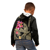 Custom Polynesian Kid Hoodie Hawaiian Warriors with Tribal Shark Tattoos - Nude - Wonder Print Shop