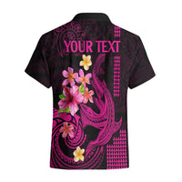 Custom Polynesian Hawaiian Shirt Hawaiian Warriors with Tribal Shark Tattoos - Pink - Wonder Print Shop