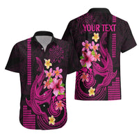 Custom Polynesian Hawaiian Shirt Hawaiian Warriors with Tribal Shark Tattoos - Pink - Wonder Print Shop