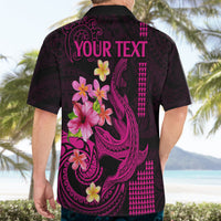 Custom Polynesian Hawaiian Shirt Hawaiian Warriors with Tribal Shark Tattoos - Pink - Wonder Print Shop