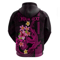 Custom Polynesian Hoodie Hawaiian Warriors with Tribal Shark Tattoos - Pink - Wonder Print Shop