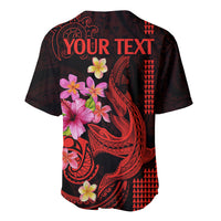 Custom Polynesian Baseball Jersey Hawaiian Warriors with Tribal Shark Tattoos - Red LT9 - Wonder Print Shop
