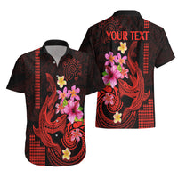 Custom Polynesian Hawaiian Shirt Hawaiian Warriors with Tribal Shark Tattoos - Red - Wonder Print Shop