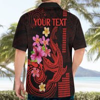 Custom Polynesian Hawaiian Shirt Hawaiian Warriors with Tribal Shark Tattoos - Red - Wonder Print Shop