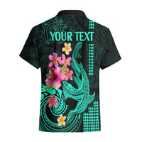 Custom Polynesian Hawaiian Shirt Hawaiian Warriors with Tribal Shark Tattoos - Turquoise - Wonder Print Shop