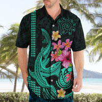Custom Polynesian Hawaiian Shirt Hawaiian Warriors with Tribal Shark Tattoos - Turquoise - Wonder Print Shop